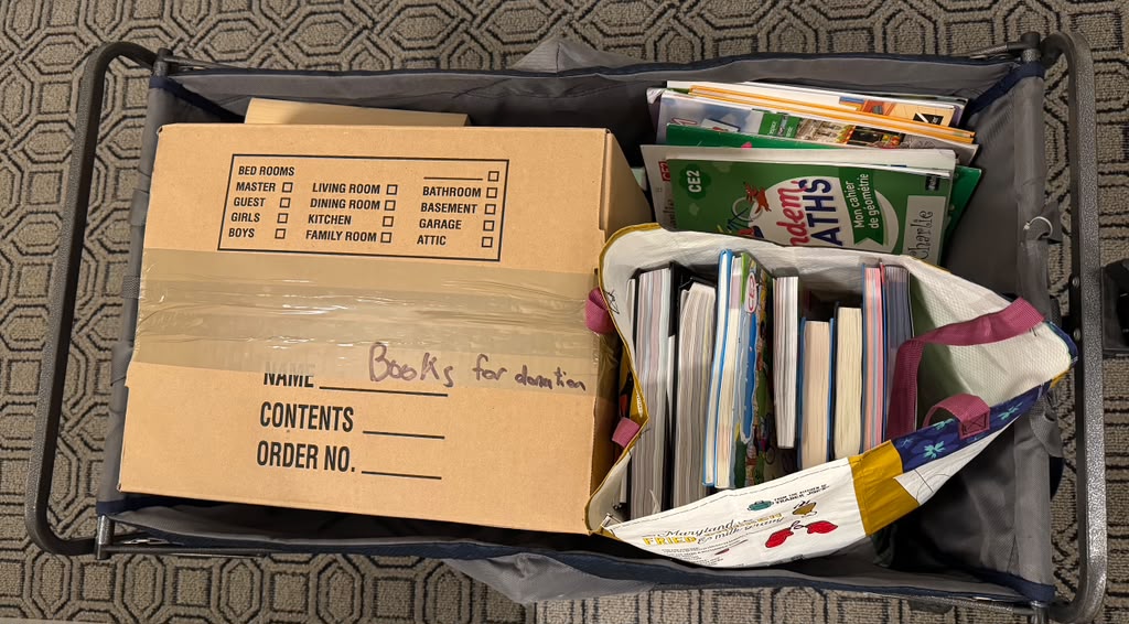Books collected for donation